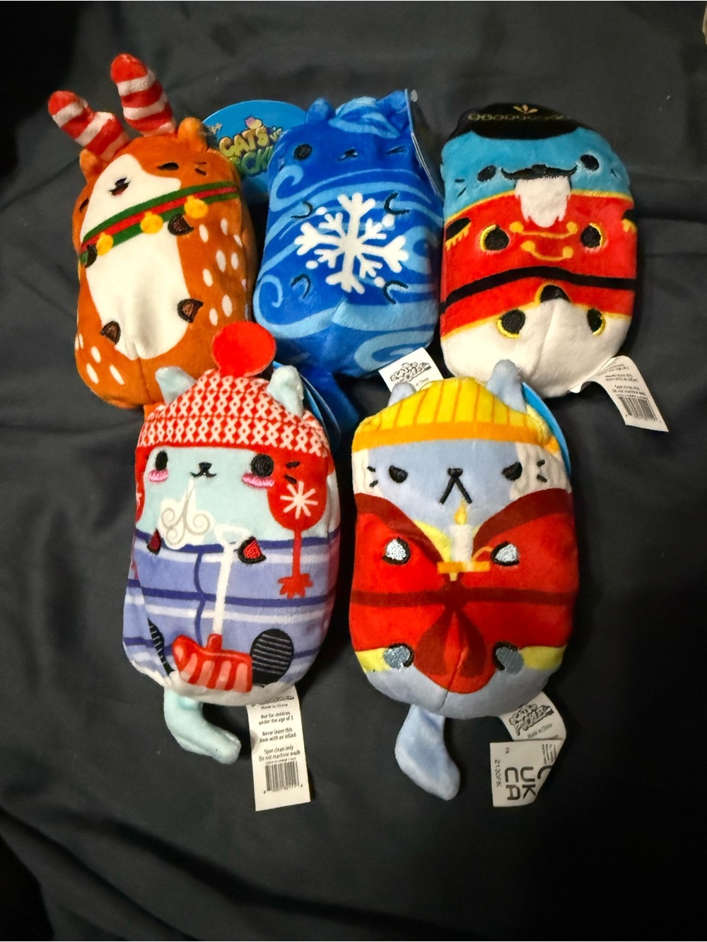 Cats vs Pickles Holiday Plush Bundle 5pc Dasher Flurry Woody Scrooge